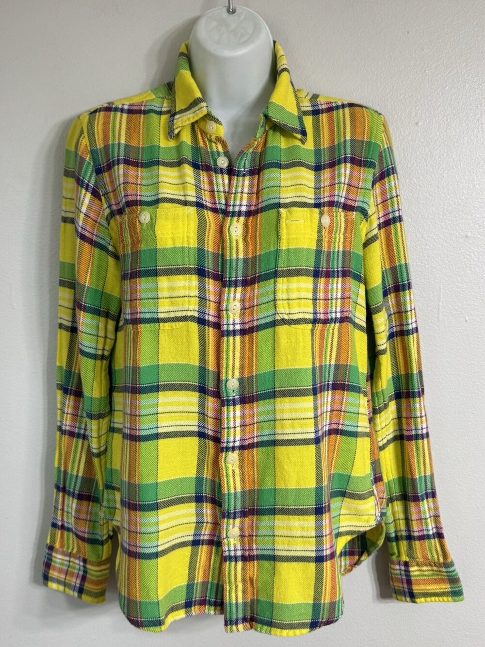 Polo by Ralph Lauren Yellow Green Plaid Button-Down Shirt
